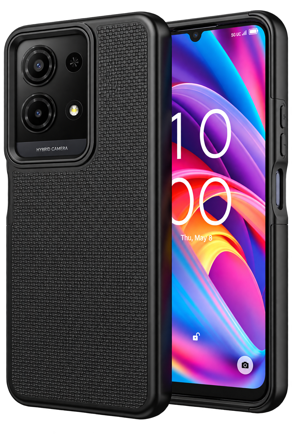 TCL K33 pre installed Case + Glass Screen Protector