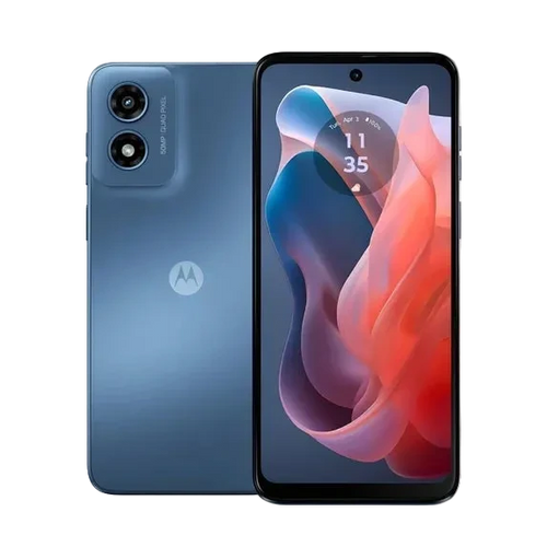 Motorola smartphone showing front and back 
